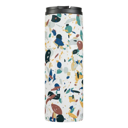 Pastel Terrazzo: modern Abstract patroon. Thermosbeker (Achterkant)