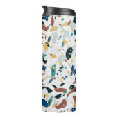 Pastel Terrazzo: modern Abstract patroon. Thermosbeker (Geroteerd rechts)