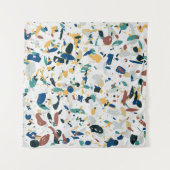 Pastel Terrazzo: modern Abstract patroon. Wandkleed (Voorkant (horizontaal))