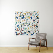 Pastel Terrazzo: modern Abstract patroon. Wandkleed (In Situ (horizontaal))