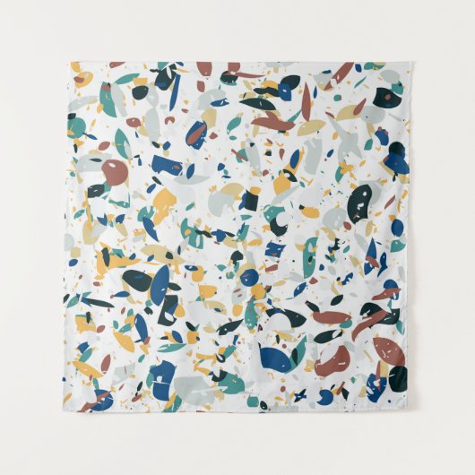 Pastel Terrazzo: modern Abstract patroon. Wandkleed (Voorkant)