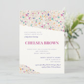 Pastel Terrazzo Slab Modern Baby shower Aankondiging (Staand voorkant)