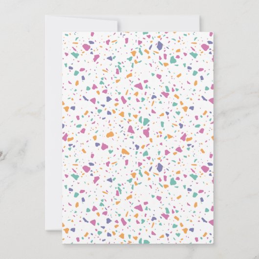 Pastel Terrazzo Slab Modern Baby shower Aankondiging (Achterkant)