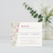 Pastel Terrazzo Slab Weddenschap RSVP-kaart RSVP Kaartje (Staand voorkant)