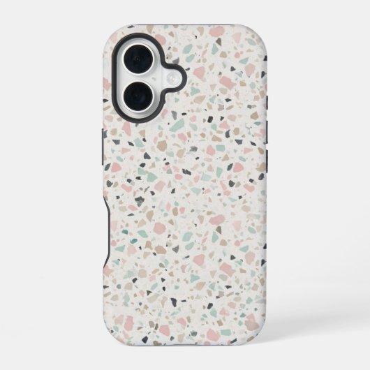 Pastel Terrazzo Speckle Pattern Case iPhone 16 Hoesje (Achterkant)
