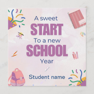 Pastel Terug naar School Behandel Tag Kaart | pers