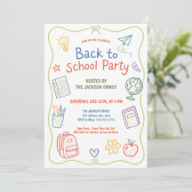 Pastel Terug naar School Feest Doodle