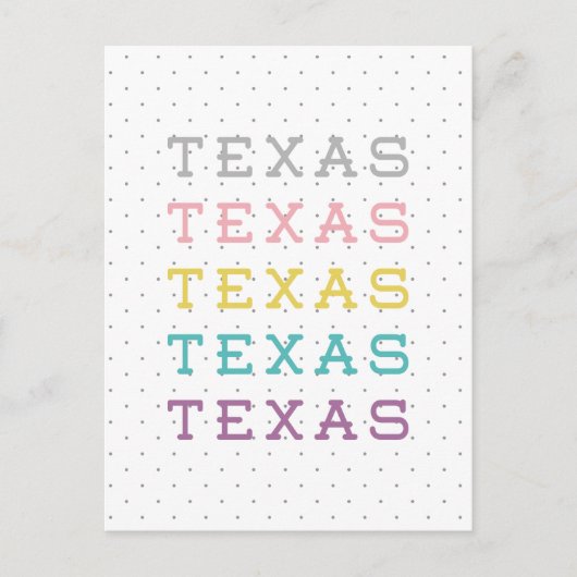 Pastel Texas, Texas Briefkaart (Voorkant)