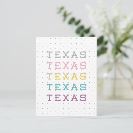Pastel Texas, Texas Briefkaart (Staand voorkant)