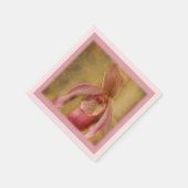 Pastel Textured Lady Slipper Orchid Napkin Servet (Hoek)
