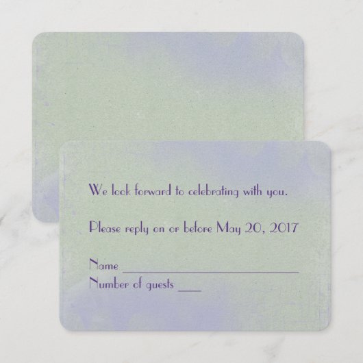 Pastel textuur RSVP Kaart (Voorkant / Achterkant)