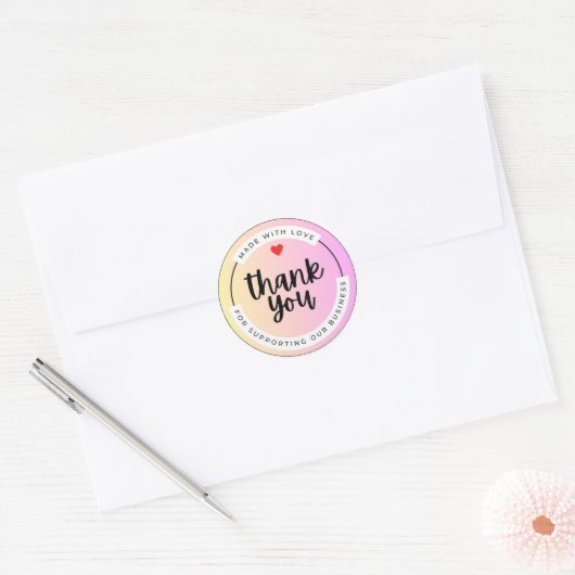 Pastel Thank You Business Sticker  (Envelop)