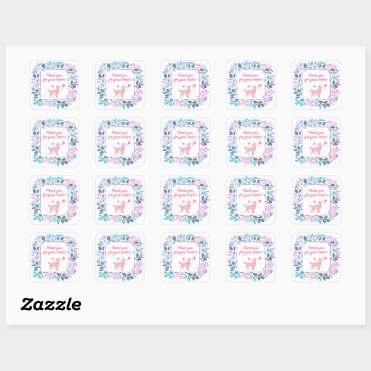 Pastel Thank You Sticker for Small Business Orders (Vel)