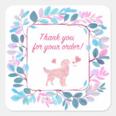 Pastel Thank You Sticker for Small Business Orders (Voorkant)