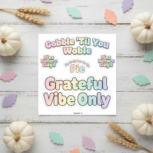 Pastel Thanksgiving Holiday Sticker Set
