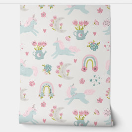 Pastel: The Serene Unicorn Garden Behang