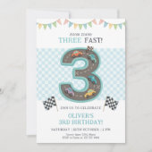 Pastel Three Fast Birthday Car Kaart (Voorkant)
