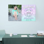 Pastel Tie Dye Afstudeerfoto Afstuderen Spandoek (Beurs)