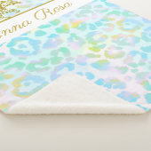 *~* Pastel Tie Dye Gold Leopard Spots Sherpa Blank Deken (3/4)
