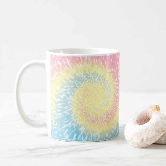 Pastel Tie Dye Hippy Swirl Koffiemok (Met donut)