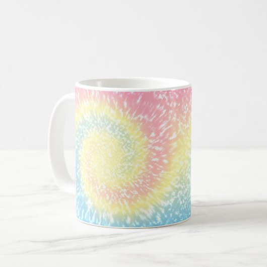 Pastel Tie Dye Hippy Swirl Koffiemok (Voorkant links)