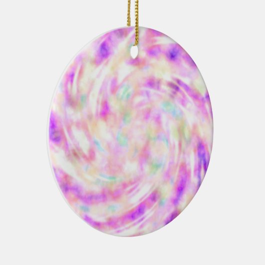 Pastel Tie Dye kerstversiering Keramisch Ornament (Rechts)