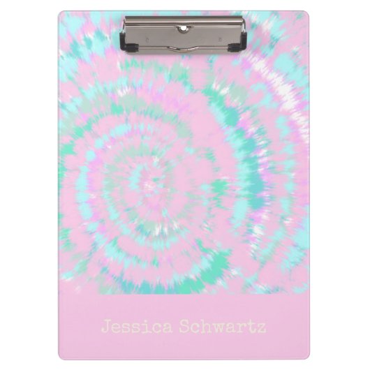 Pastel Tie Dye Pattern Personalized Cute Trendy Klembord (Voorkant)