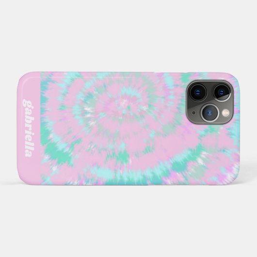 Pastel Tie Dye Pattern Pink Aqua Mint Persoonlijk Case-Mate iPhone Case (Achterkant (horizontaal))