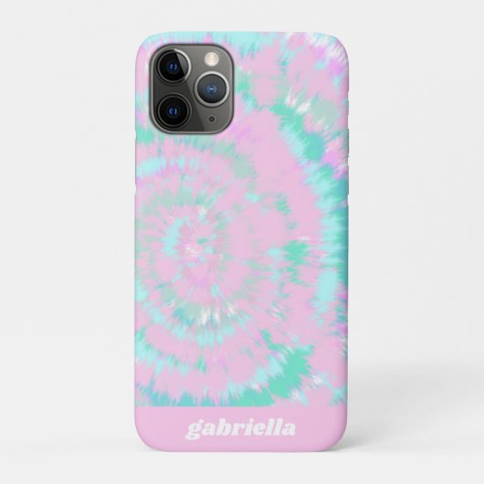Pastel Tie Dye Pattern Pink Aqua Mint Persoonlijk Case-Mate iPhone Case (Achterkant)