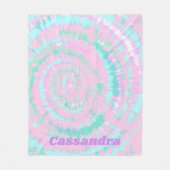 Pastel Tie Dye Pattern Pink Aqua Mint Persoonlijk Fleece Deken (Voorkant)