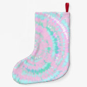 Pastel Tie Dye Pattern Pink Aqua Mint Persoonlijk Kleine Kerstsok (Achterkant)