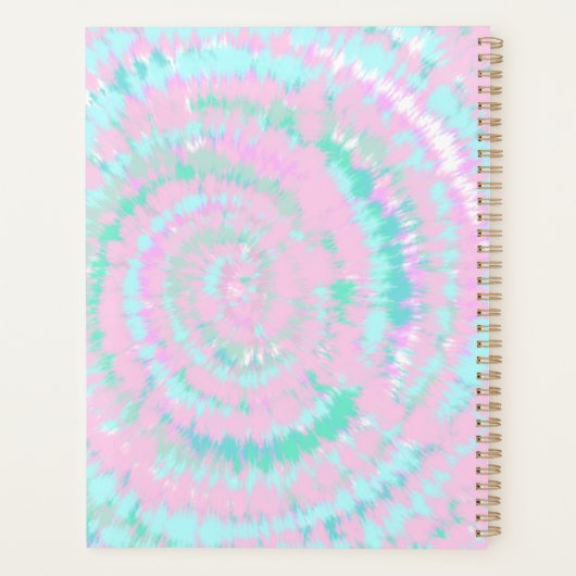 Pastel Tie Dye Pattern Pink Aqua Mint Persoonlijk Planner (Achterkant)