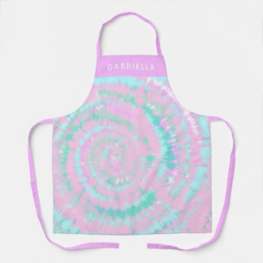Pastel Tie Dye Pattern Pink Aqua Mint Persoonlijk Schort (Voorkant)