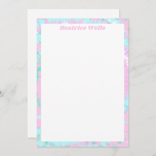 Pastel Tie Dye Pattern roze Aqua Mint Green (Voorkant / Achterkant)