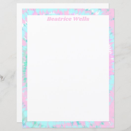 Pastel Tie Dye Pattern roze Aqua Mint Green (Voorkant / Achterkant)