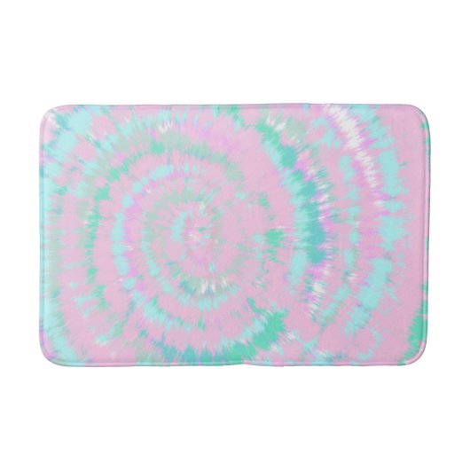 Pastel Tie Dye Pattern roze Aqua Mint Green Badmat (Voorkant)