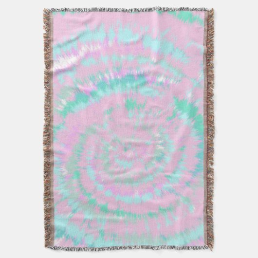 Pastel Tie Dye Pattern roze Aqua Mint Green Deken (Voorkant Verticaal)