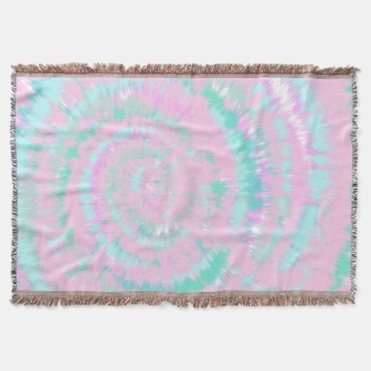 Pastel Tie Dye Pattern roze Aqua Mint Green Deken (Voorkant)