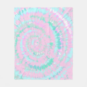 Pastel Tie Dye Pattern roze Aqua Mint Green Fleece Deken