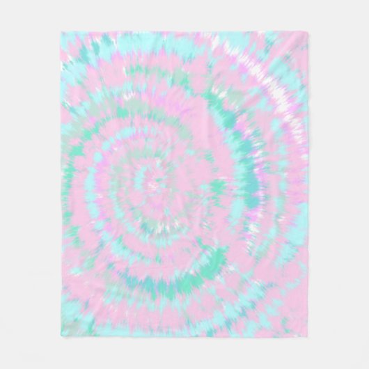 Pastel Tie Dye Pattern roze Aqua Mint Green Fleece Deken (Voorkant)