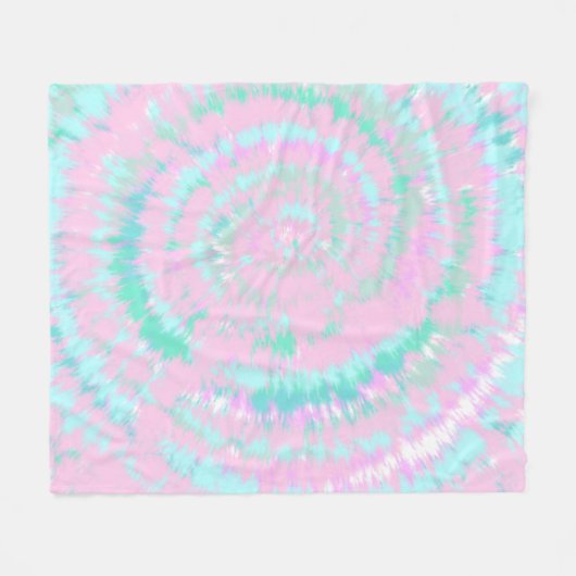 Pastel Tie Dye Pattern roze Aqua Mint Green Fleece Deken (Voorkant (Horizontaal))
