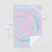 Pastel Tie Dye Pattern roze Aqua Mint Green Golfhanddoek (Insitu)