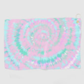 Pastel Tie Dye Pattern roze Aqua Mint Green Golfhanddoek (Horizontaal)