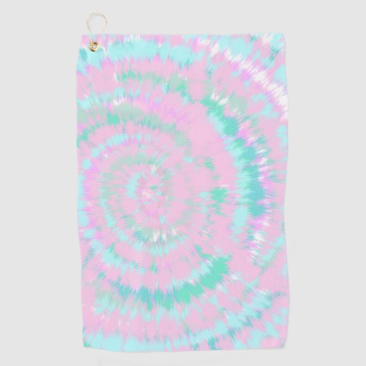 Pastel Tie Dye Pattern roze Aqua Mint Green Golfhanddoek (Voorkant)
