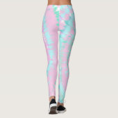 Pastel Tie Dye Pattern roze Aqua Mint Green Leggings (Achterkant)