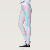 Pastel Tie Dye Pattern roze Aqua Mint Green Leggings (Links)