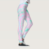 Pastel Tie Dye Pattern roze Aqua Mint Green Leggings (Rechts)
