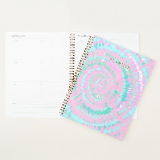 Pastel Tie Dye Pattern roze Aqua Mint Green Planner (Display)
