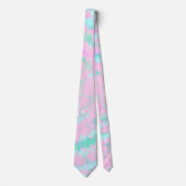 Pastel Tie Dye Pattern roze Aqua Mint Green Stropdas (Voorkant)