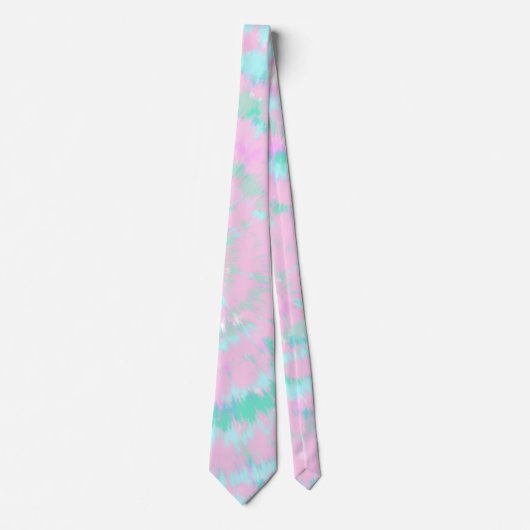 Pastel Tie Dye Pattern roze Aqua Mint Green Stropdas (Voorkant)